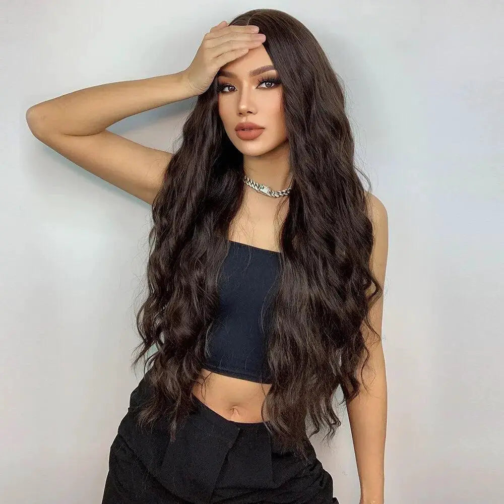 Long Brown Curly Wavy Wig To Elevate Your Look Today