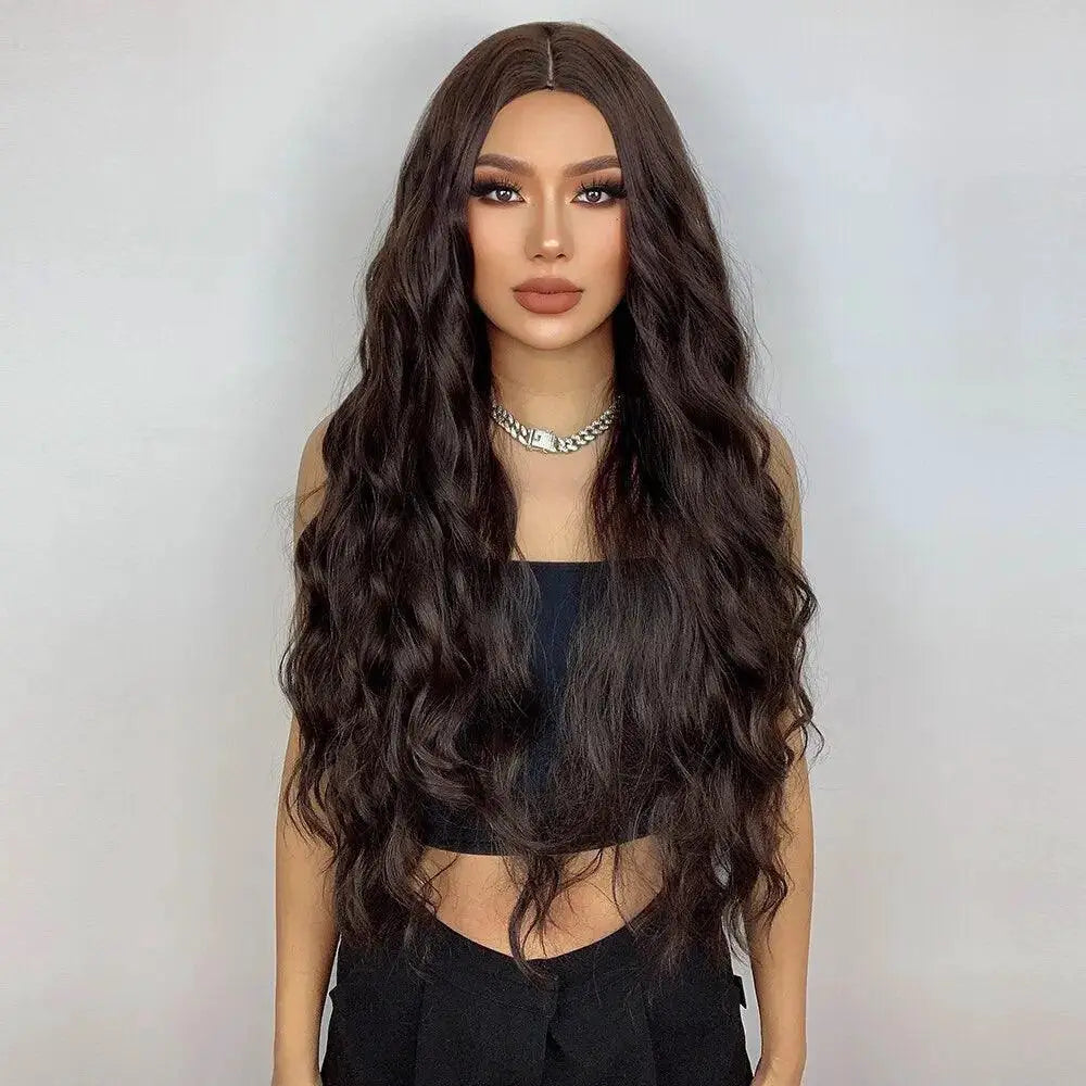Long Brown Curly Wavy Wig To Elevate Your Look Today