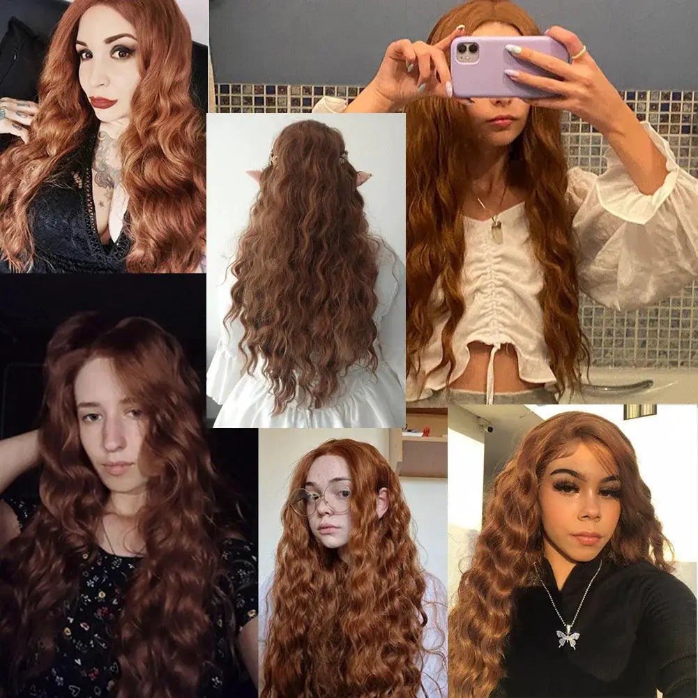 Long Brown Synthetic Lace Front Wig Premium Quality Hair