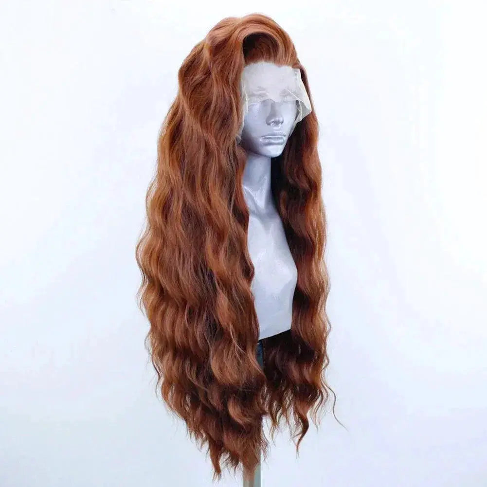 Long Brown Synthetic Lace Front Wig Premium Quality Hair