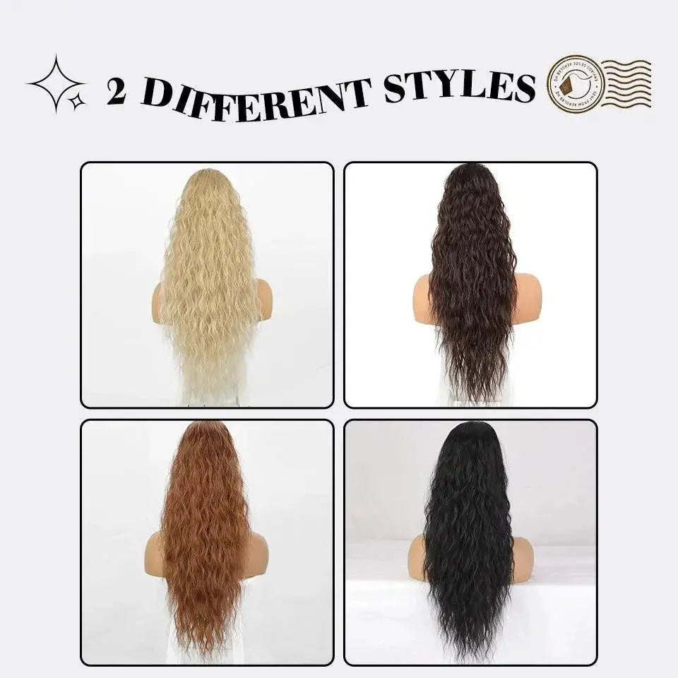 Long Curly Drawstring Ponytail For Effortless Glamour
