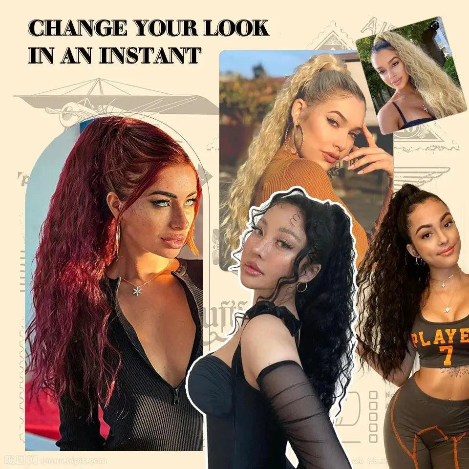 Long Curly Drawstring Ponytail For Effortless Glamour