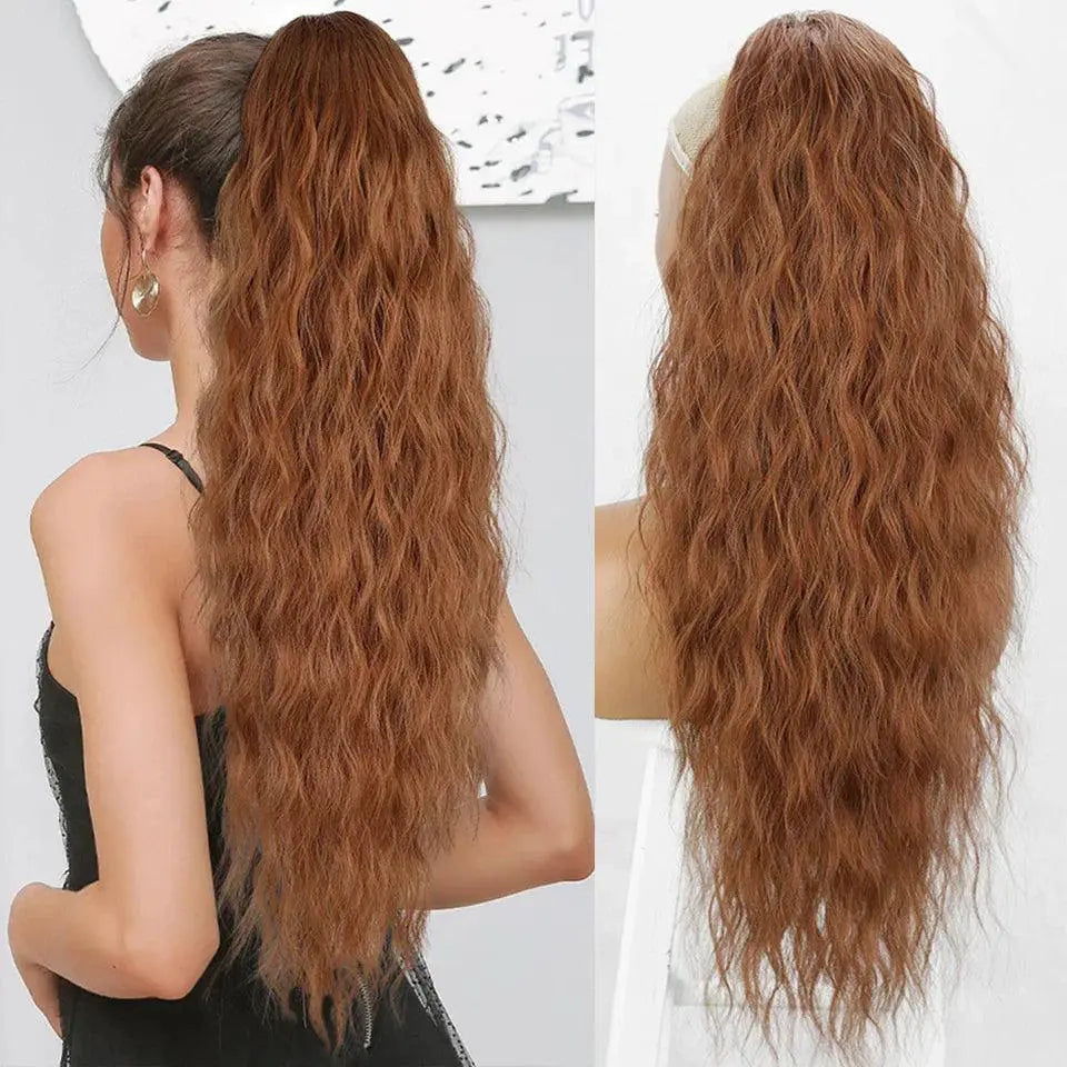 Long Curly Drawstring Ponytail For Effortless Glamour