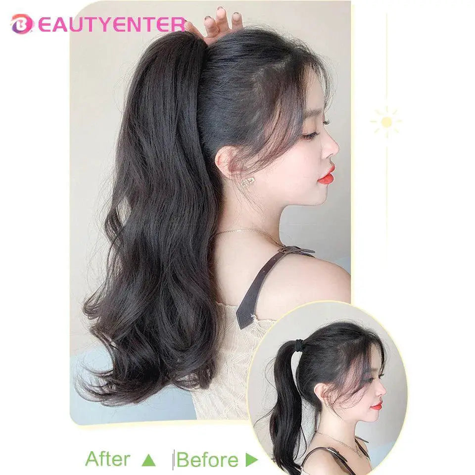 Long Curly Hair Band Ponytail Wig For Quick Transformation