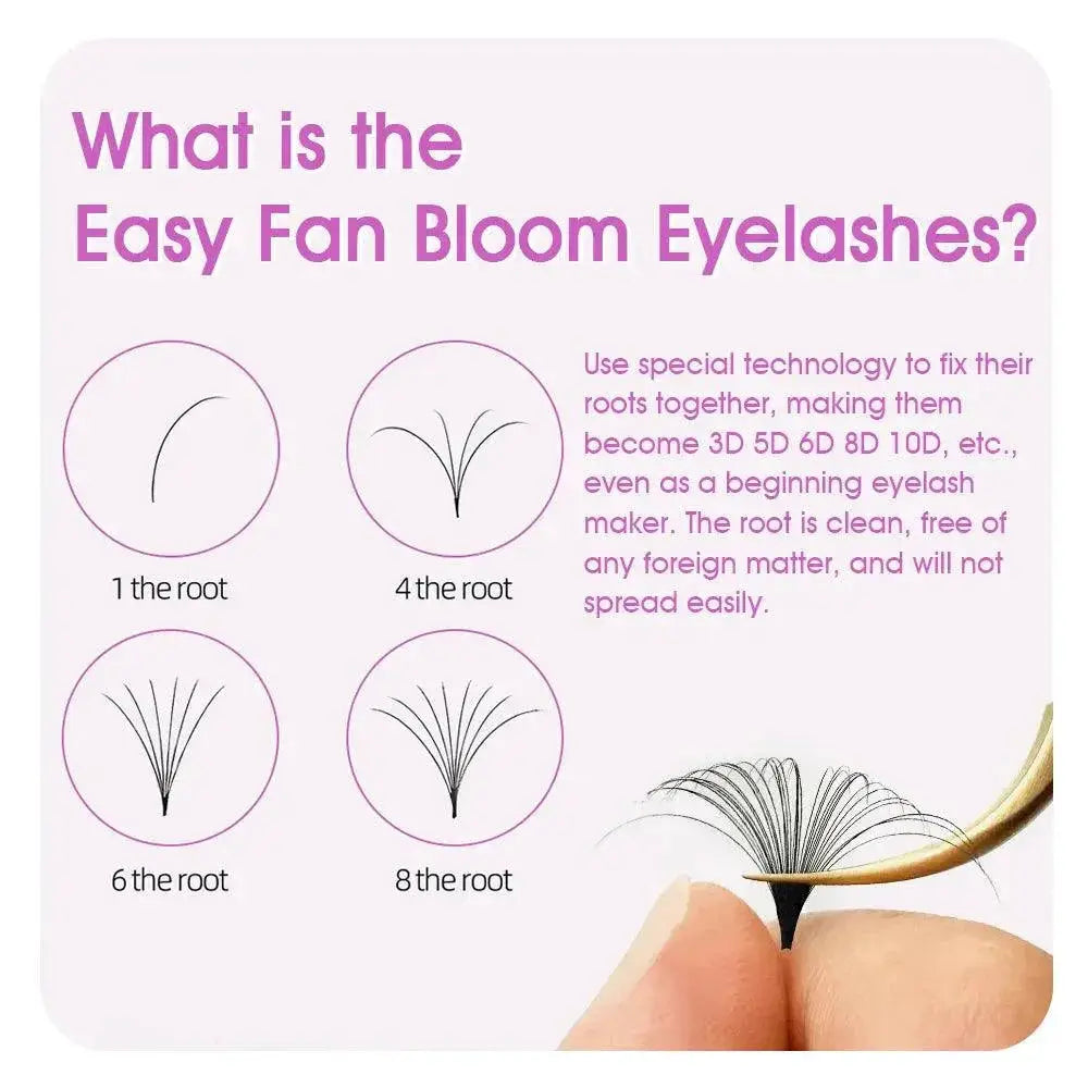 Long Easy Fanning False Lashes Kit For Effortless Extensions