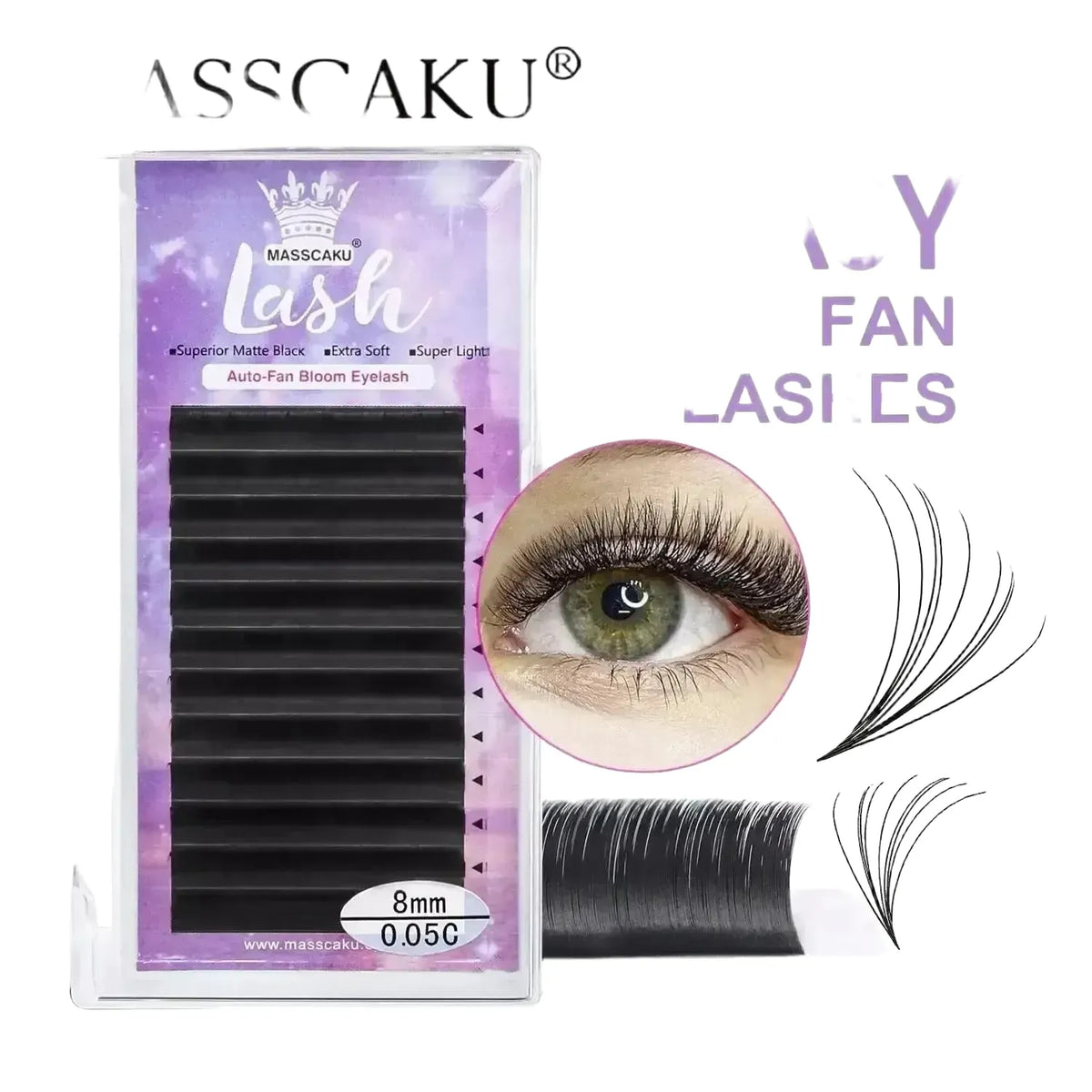Long Easy Fanning False Lashes Kit For Extensions — product view 1