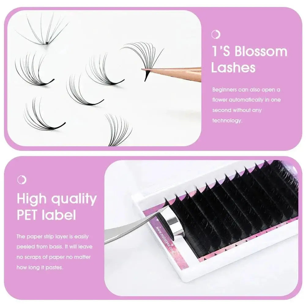 Long Easy Fanning False Lashes Kit For Effortless Extensions