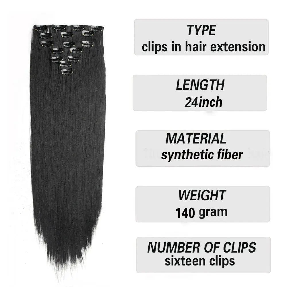 Long Straight Clip In Hair Extensions For Volume And Length