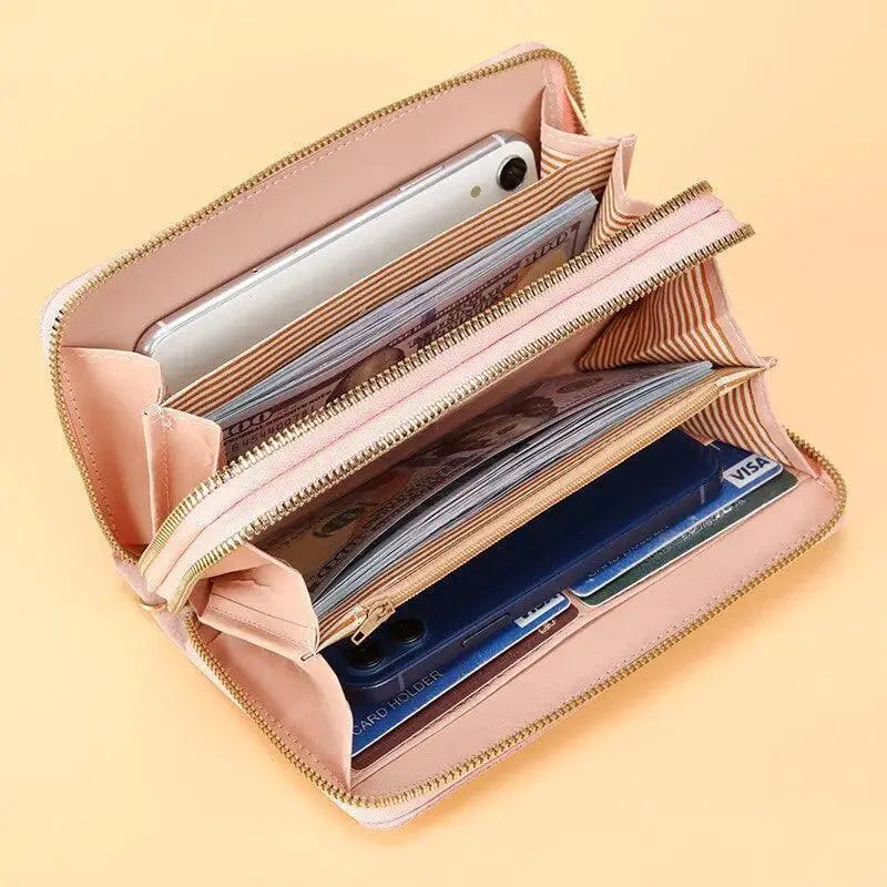 Long Wallet With Tassel Coin Holder Multilayer Money Clip