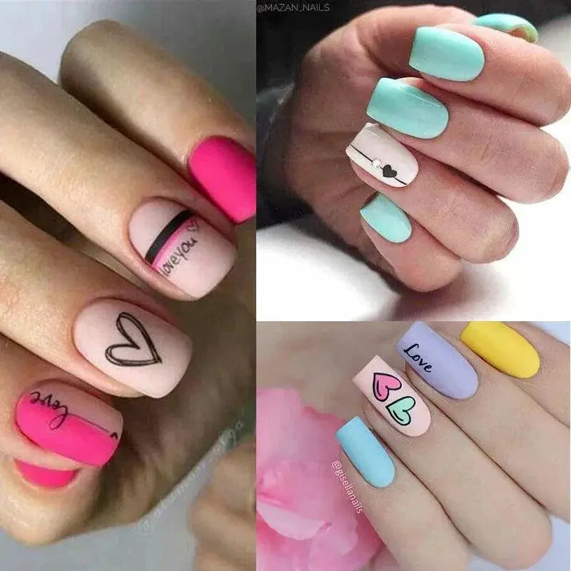 Love Letters and Flowers 3D Nail Decal Set Sultry Design