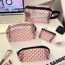 Love Print Mesh Cosmetic Bag: Stylish Organizer for Women