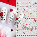 Love Story 3D Nail Stickers Romantic Valentine's Manicure Kit