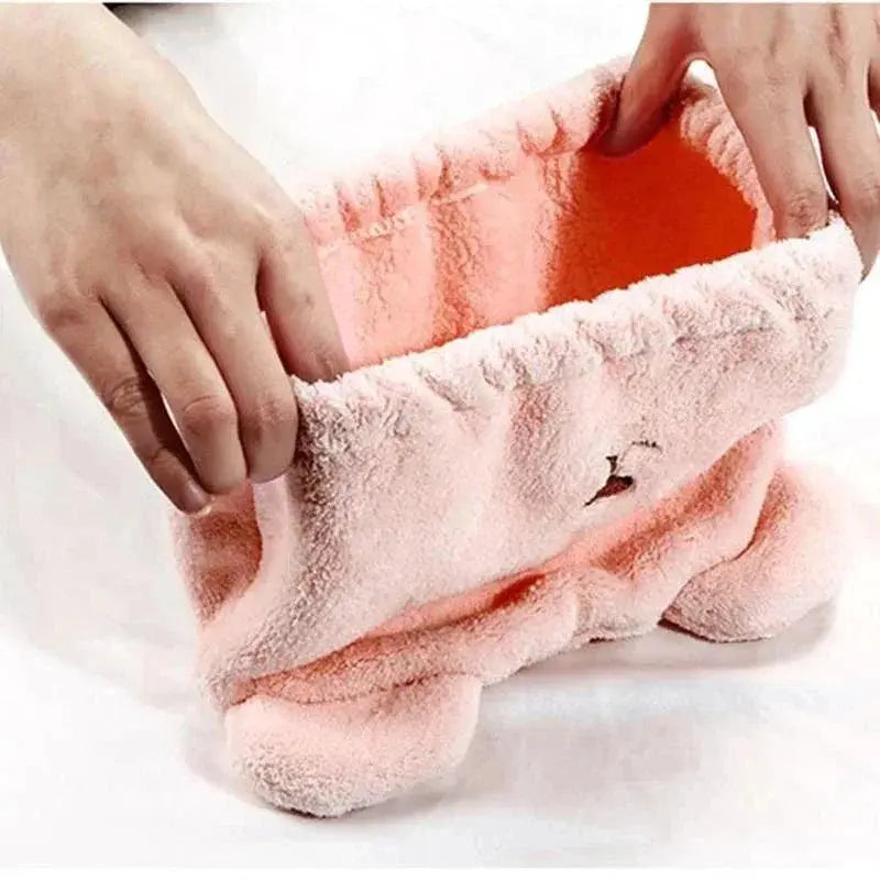 Lovely Bear Microfiber Hair Drying Cap Quick Dry Accessory