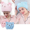Lovely Bear Microfiber Hair Drying Cap Quick Dry Accessory