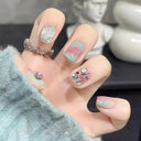 Lovely Butterfly Pink Nail Extensions Set Chic Press-On Tips