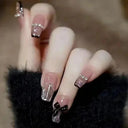 Lovely Butterfly Pink Nail Extensions Set Chic Press-On Tips