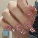 Lovely Butterfly Pink Nail Extensions Set Chic Press-On Tips