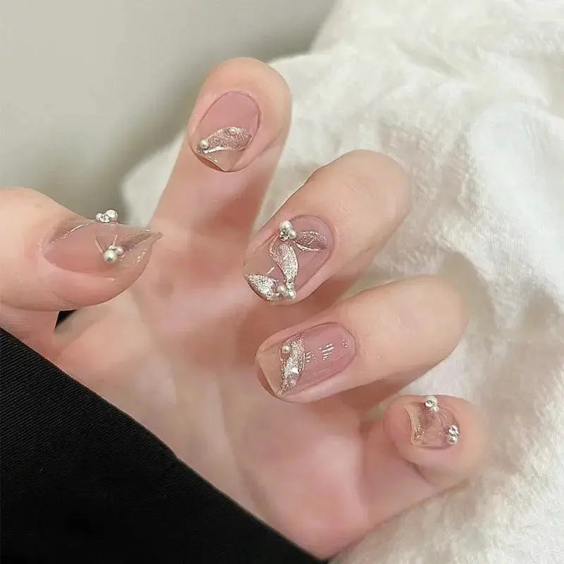 Lovely Butterfly Pink Nail Extensions Set Chic Press On Tips