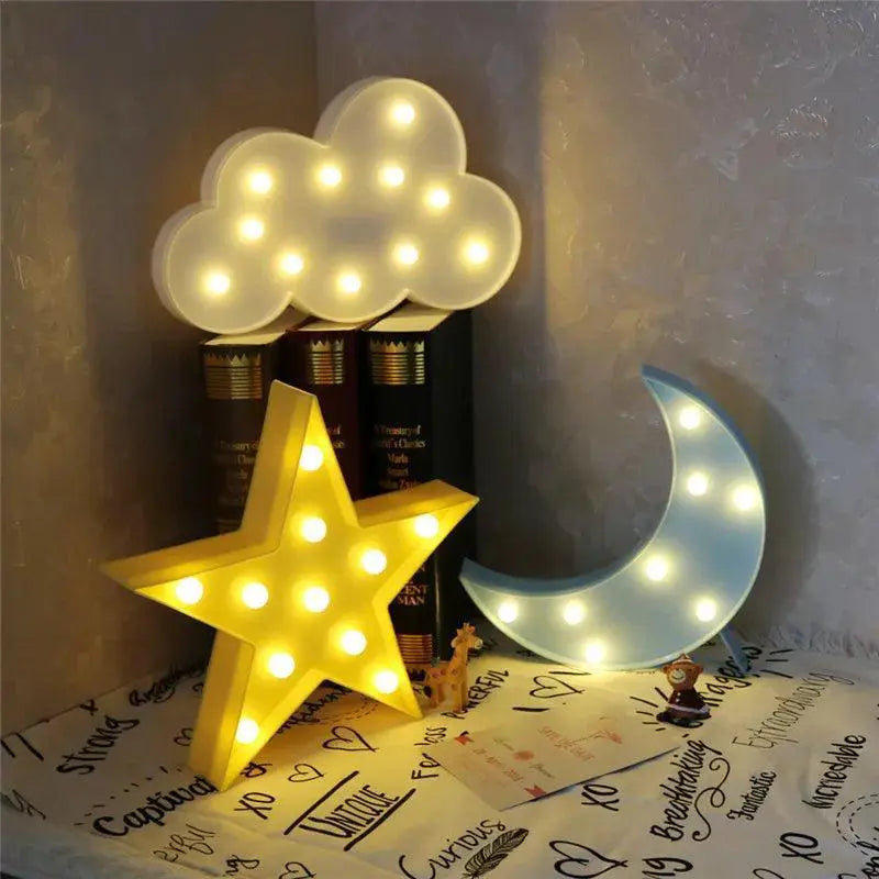 Cloud Star Moon LED 3D Night Light Lamp For Kids Gift