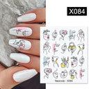 Lovely Heart & Floral Water Nail Stickers Nail Art Elegance