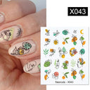 Lovely Heart & Floral Water Nail Stickers Nail Art Elegance