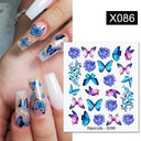 Lovely Heart & Floral Water Nail Stickers Nail Art Elegance