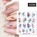 Lovely Heart & Floral Water Nail Stickers Nail Art Elegance