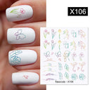Lovely Heart & Floral Water Nail Stickers Nail Art Elegance