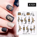Lovely Heart & Floral Water Nail Stickers Nail Art Elegance