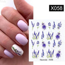 Lovely Heart & Floral Water Nail Stickers Nail Art Elegance