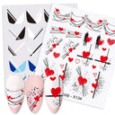 Lovely Heart & Floral Water Nail Stickers Nail Art Elegance