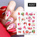 Lovely Heart & Floral Water Nail Stickers Nail Art Elegance