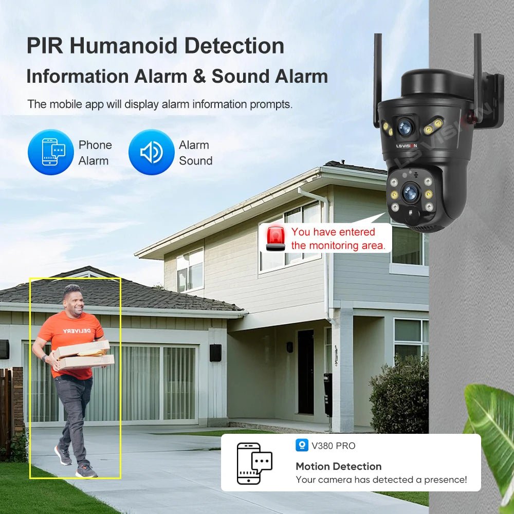 LS Vision 4G WiFi Outdoor Solar Camera - 8MP Dual Lens Night Vision WaterproofCCTV