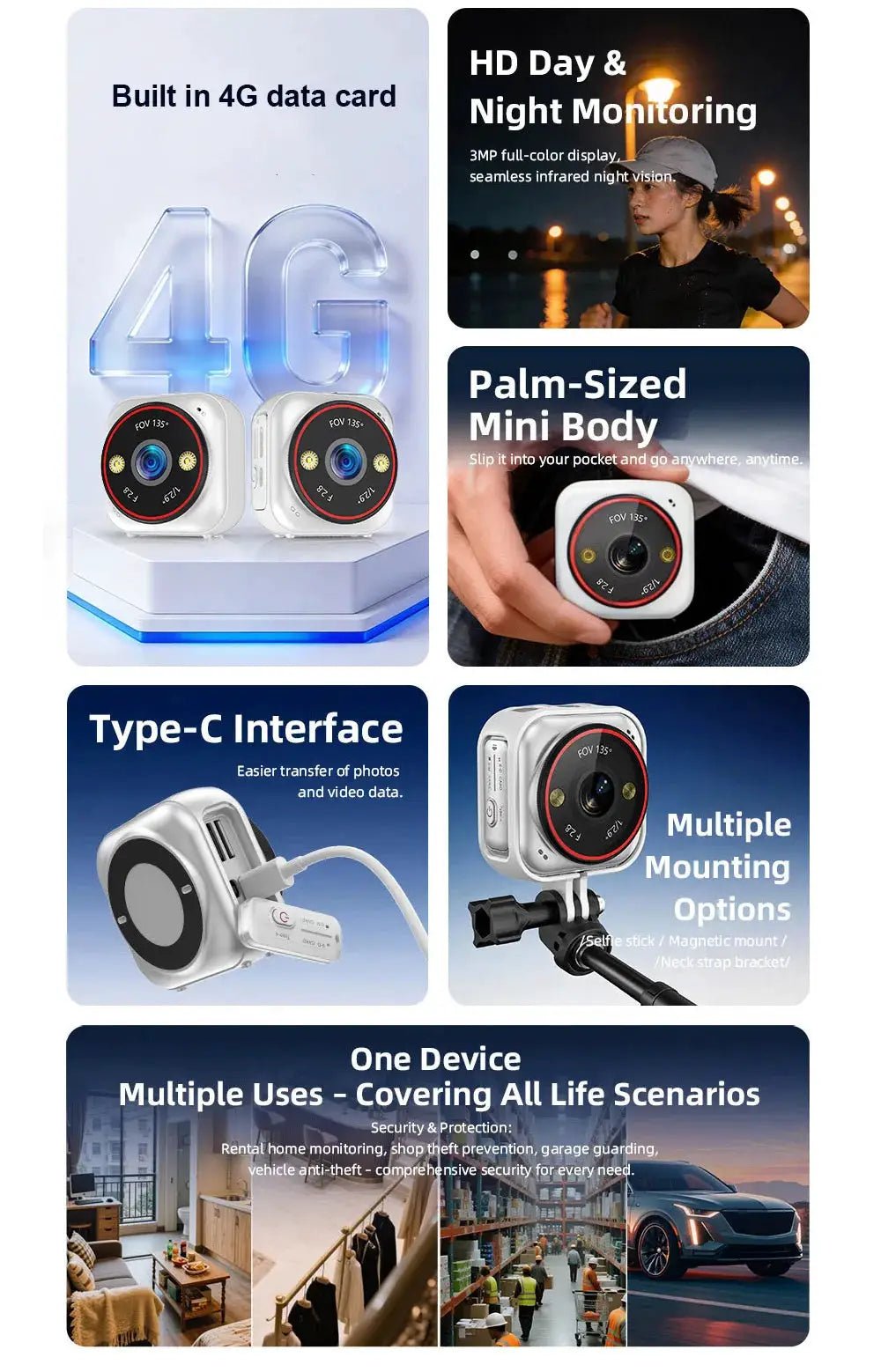 LS Vision Mini 4G Camera AI Human Detection Outdoor Home Security On Guard