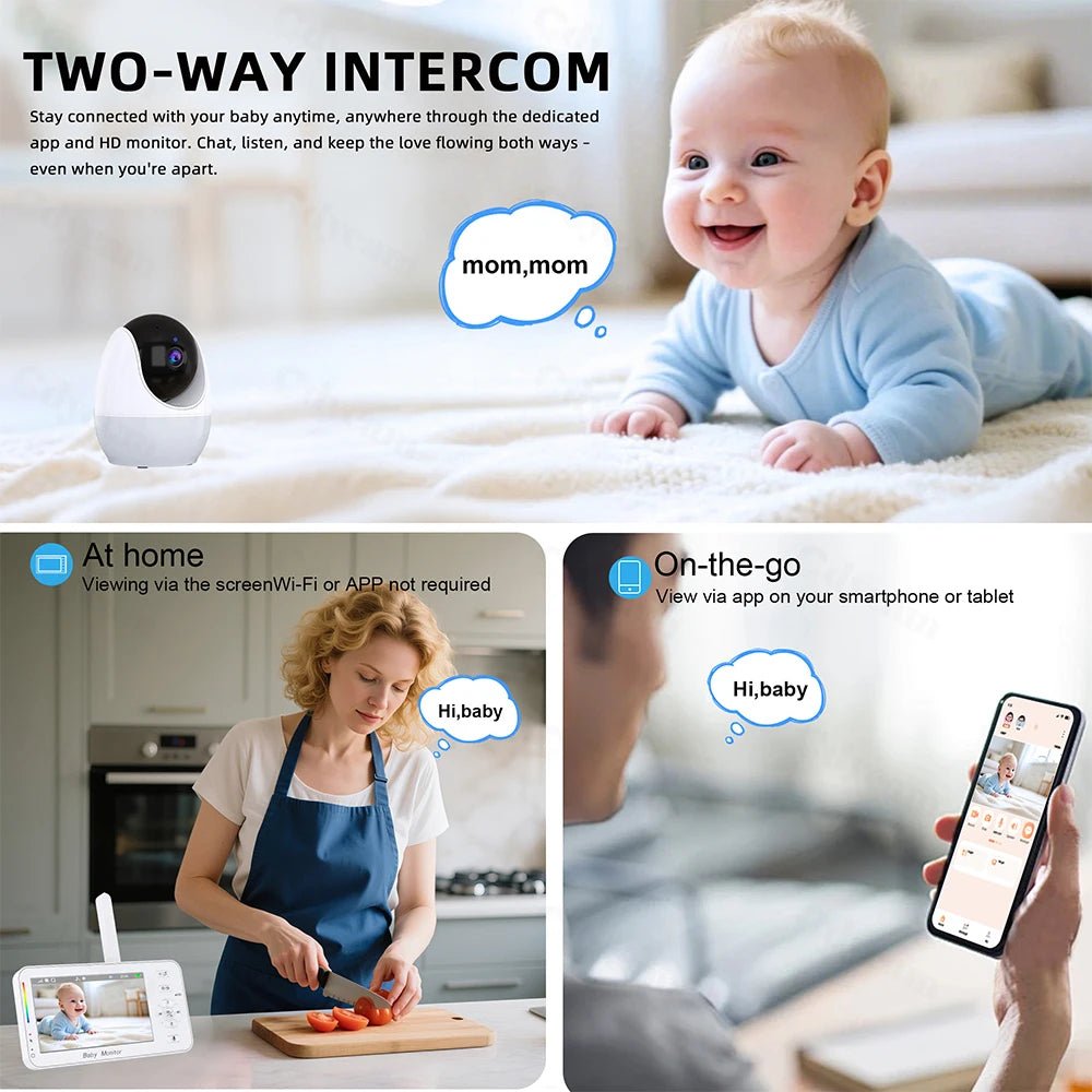 LullaGuard 1080P HD WiFi Baby Monitor - 4.3in Displays VOX Night Vision Lullabies