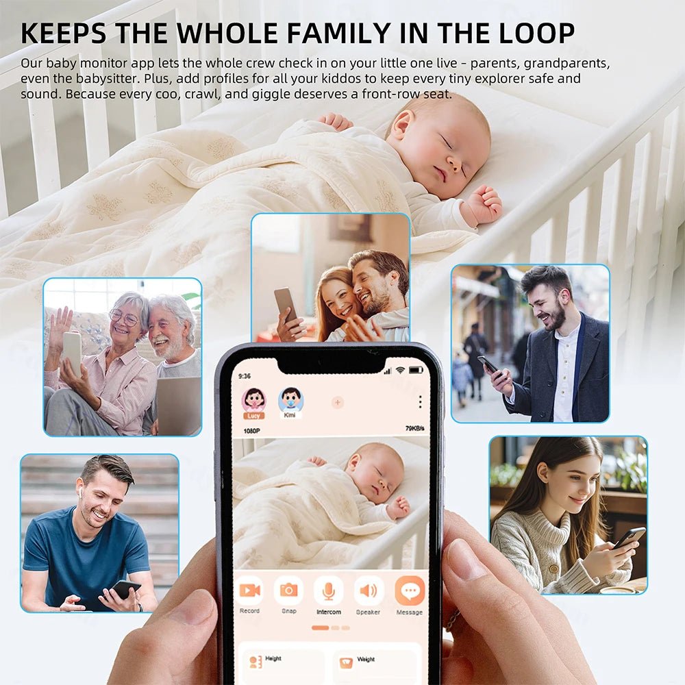 LullaGuard 1080P HD WiFi Baby Monitor - 4.3in Displays VOX Night Vision Lullabies