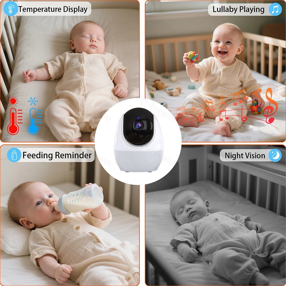LullaGuard 1080P HD WiFi Baby Monitor - 4.3in Displays VOX Night Vision Lullabies