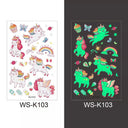 Luminous Children's Glow Tattoo Set Dino Pirate Unicorn Mermaid