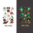 Luminous Children's Glow Tattoo Set Dino Pirate Unicorn Mermaid