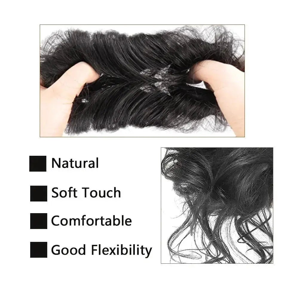 LUPU Curly Synthetic Hair Bun Chignon Scrunchy for Women