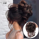LUPU Curly Synthetic Hair Bun Chignon Scrunchy for Women