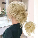 LUPU Curly Synthetic Hair Bun Chignon Scrunchy for Women