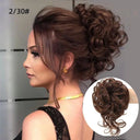 LUPU Curly Synthetic Hair Bun Chignon Scrunchy for Women