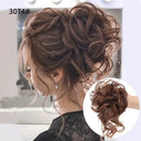 LUPU Curly Synthetic Hair Bun Chignon Scrunchy for Women