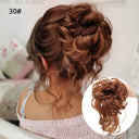 LUPU Curly Synthetic Hair Bun Chignon Scrunchy for Women