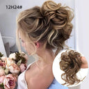 LUPU Curly Synthetic Hair Bun Chignon Scrunchy for Women