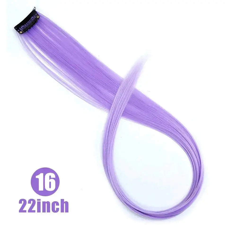 LUPU Rainbow Hair Extensions Vibrant Highlights 22 Inch