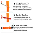 LUPU Rainbow Hair Extensions: Vibrant Synthetic Highlights 22 Inch