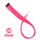 LUPU Rainbow Hair Extensions: Vibrant Synthetic Highlights 22 Inch