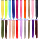 LUPU Rainbow Hair Extensions: Vibrant Synthetic Highlights 22 Inch
